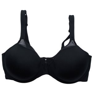 Bali 40DD One Smooth U Ultra Lite Underwire Bra Black with Sheer Mesh Detail